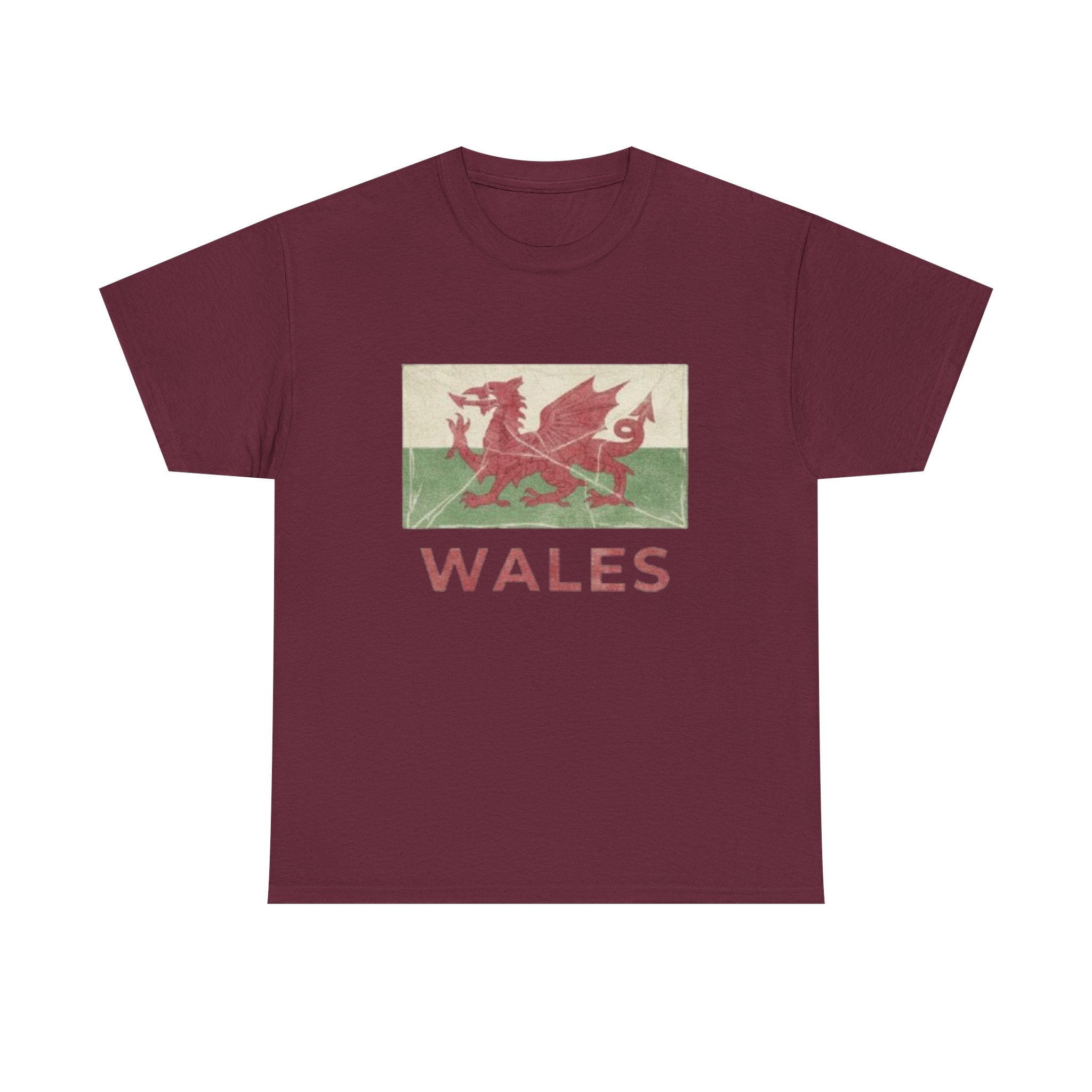 Wales Vintage Flag T-Shirt — Red Dragon Graphic Tee