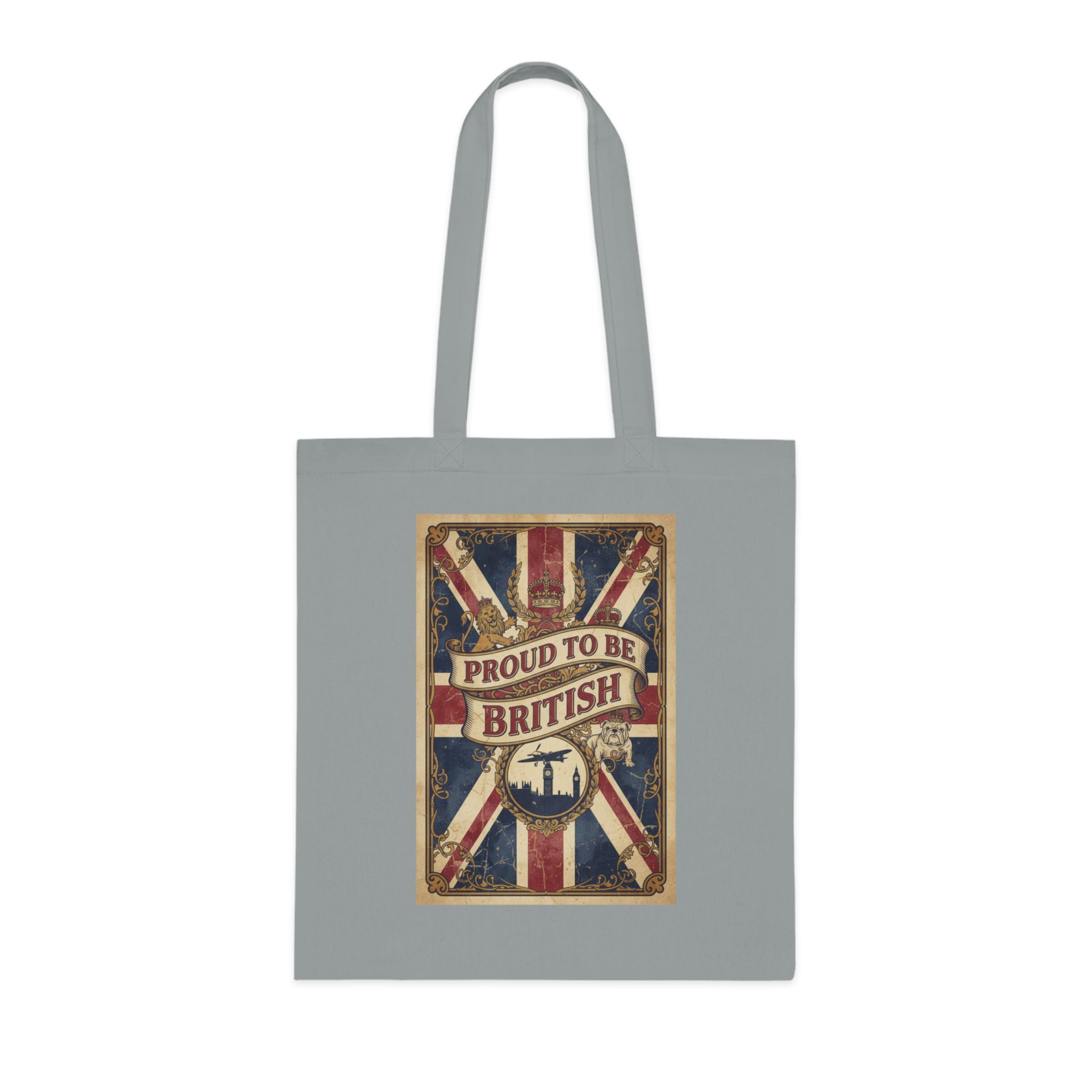 Proud to Be British Cotton Tote Bag — Union Jack Retro Flag Shopper