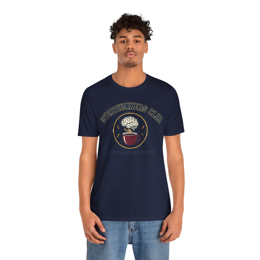 Overthinkers Club Tee | irony club shirt, varsity style shirt