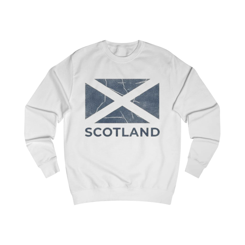 Scotland Flag Sweatshirt — Vintage Distressed Saltire Crewneck