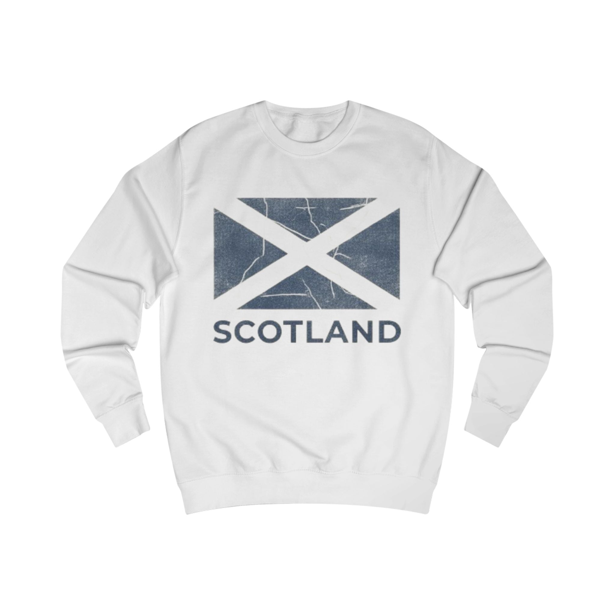 Scotland Flag Sweatshirt — Vintage Distressed Saltire Crewneck