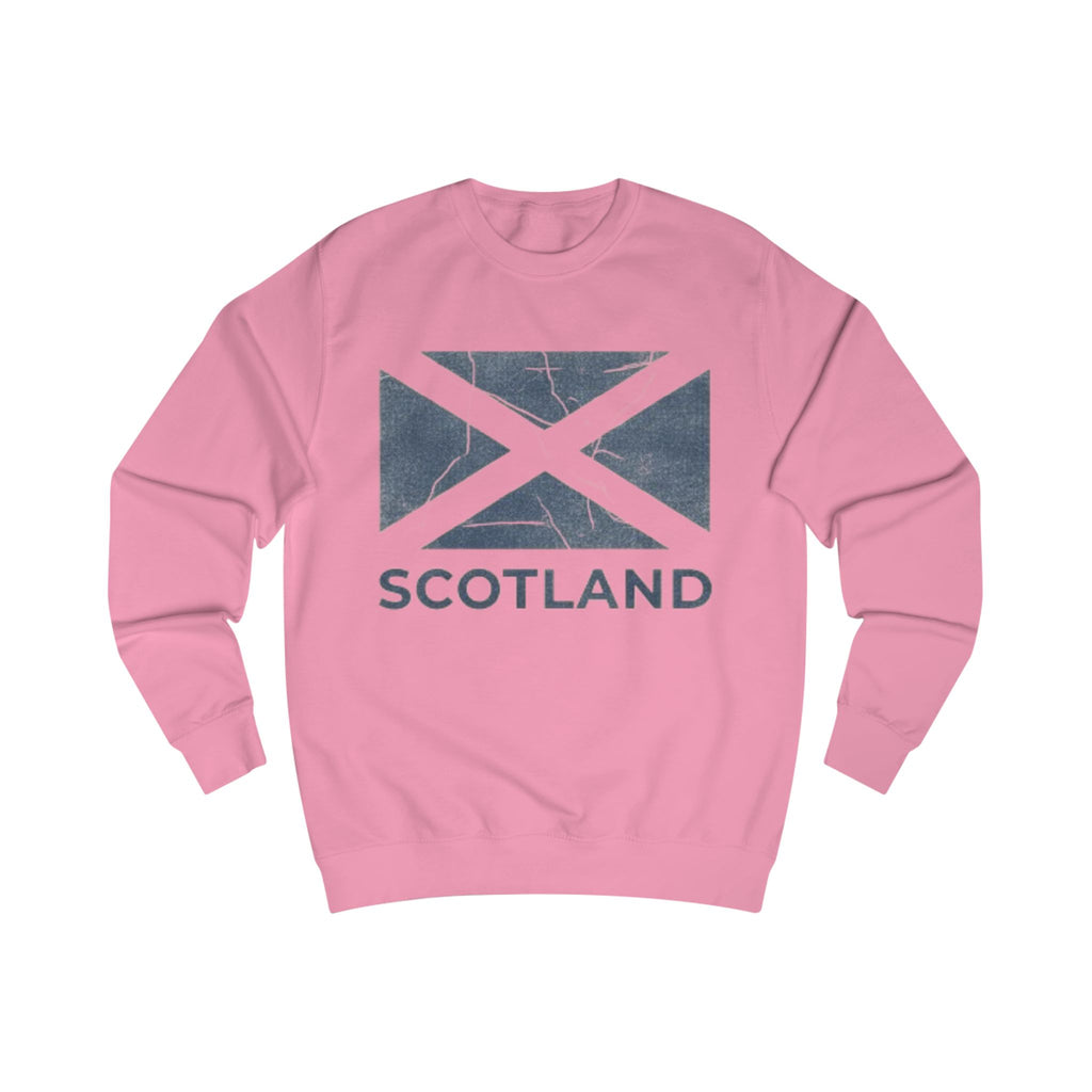 Scotland Flag Sweatshirt — Vintage Distressed Saltire Crewneck