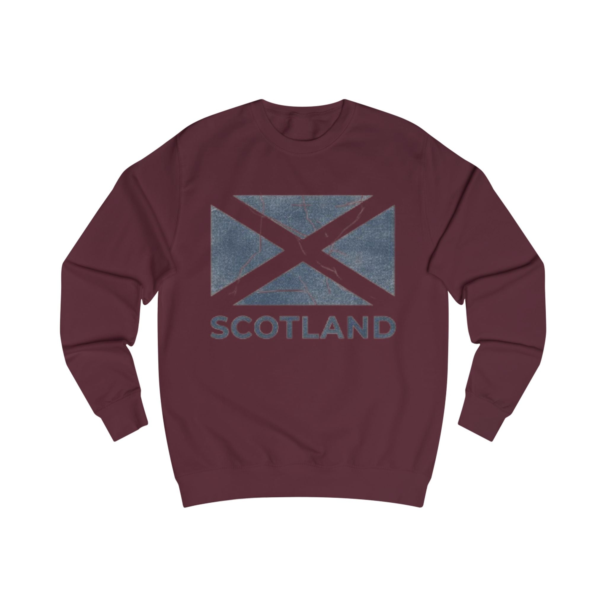 Scotland Flag Sweatshirt — Vintage Distressed Saltire Crewneck