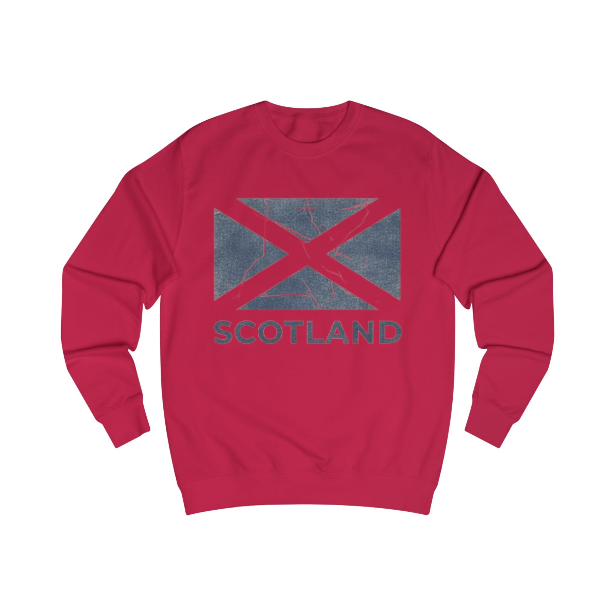 Scotland Flag Sweatshirt — Vintage Distressed Saltire Crewneck