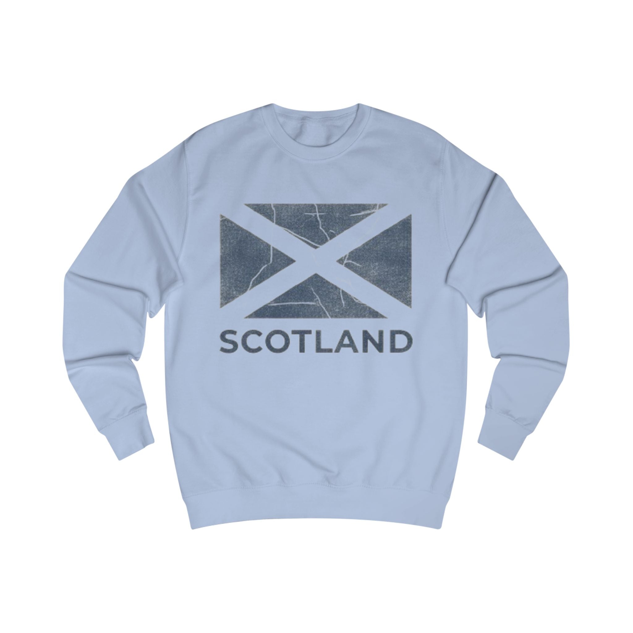 Scotland Flag Sweatshirt — Vintage Distressed Saltire Crewneck