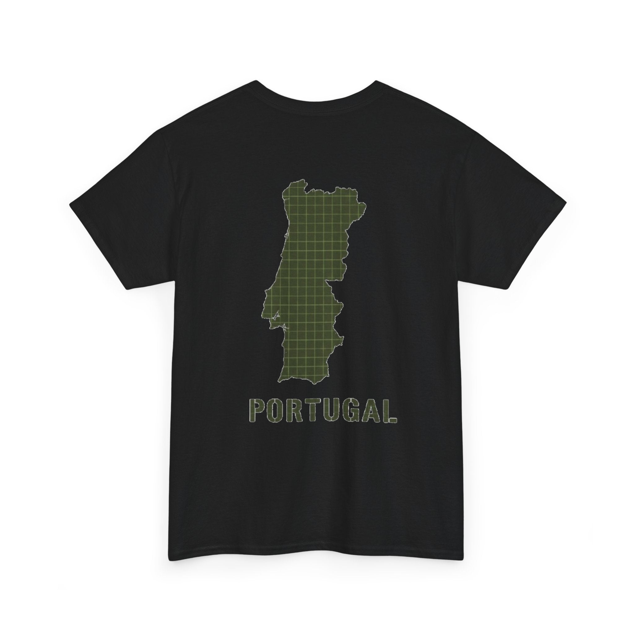 Portugal Map T-Shirt — Vintage Green Grid Portugal Tee