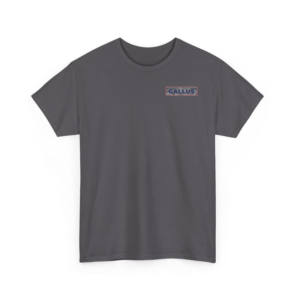 Gallus Logo T-Shirt — Minimal Retro Chest & Back Graphic Tee