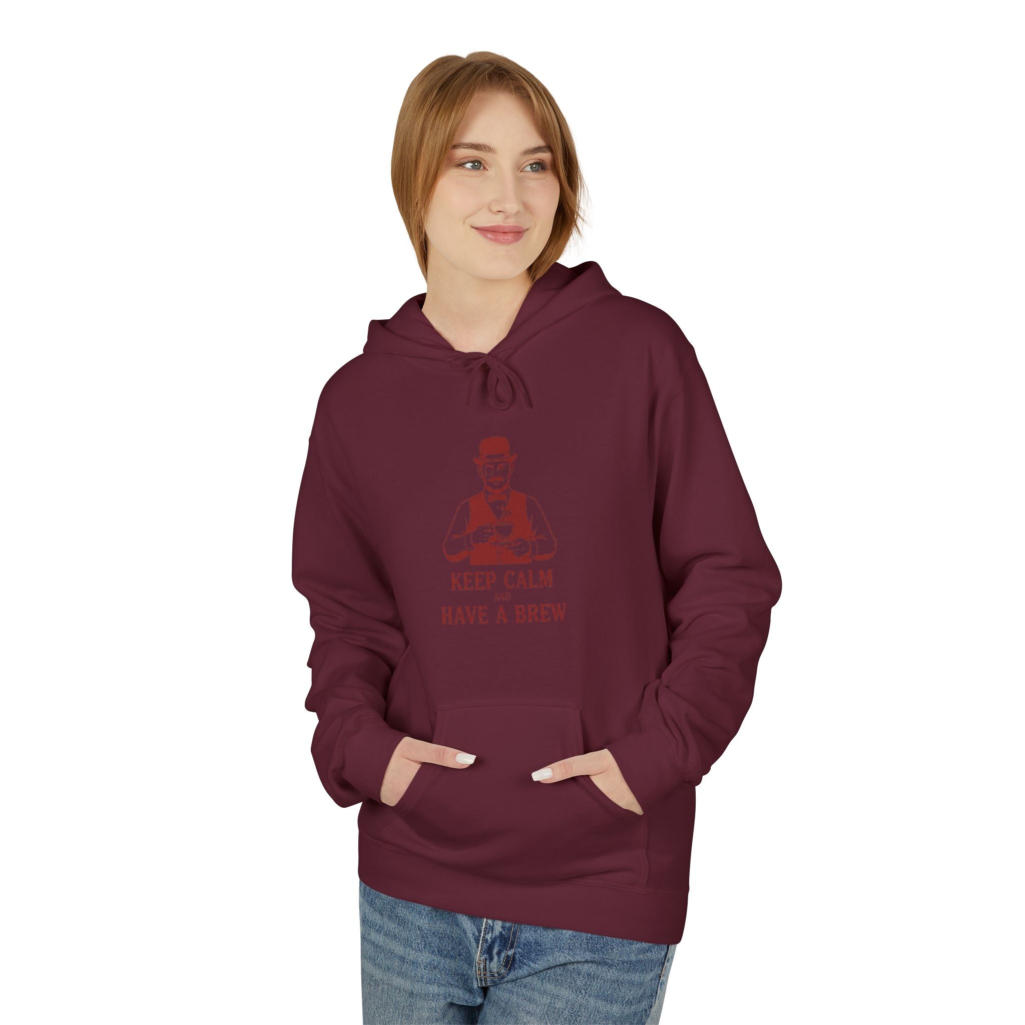 Coffee Lover Hoodie — "Keep Calm Have a Brew" Vintage Barista Sweatshirt