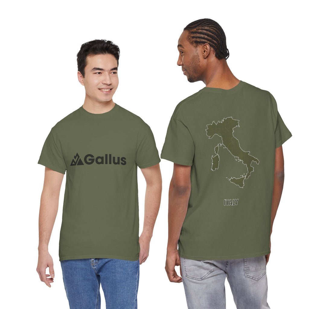 Italy Map Tee — GALLUS Logo Casual Cotton T-Shirt