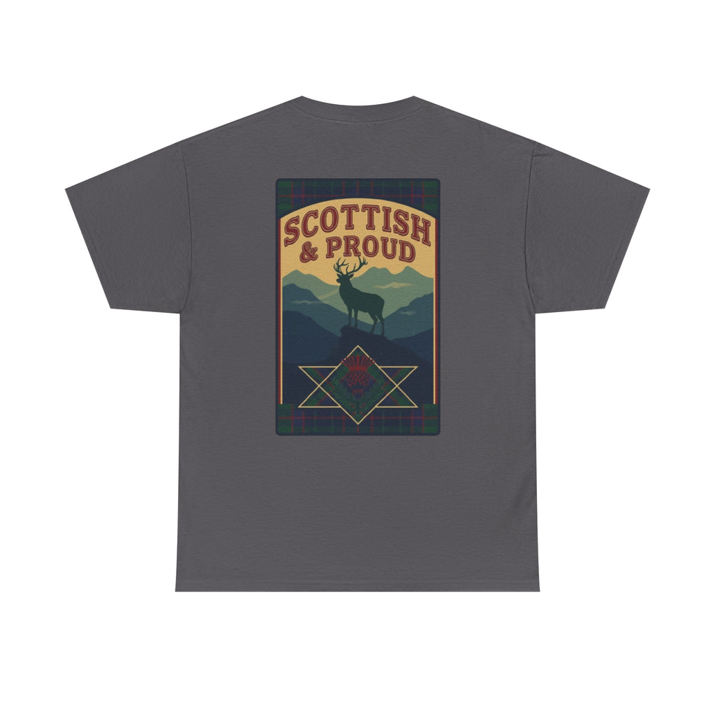 Scottish & Proud T‑Shirt — Retro Stag Scotland Flag Tee