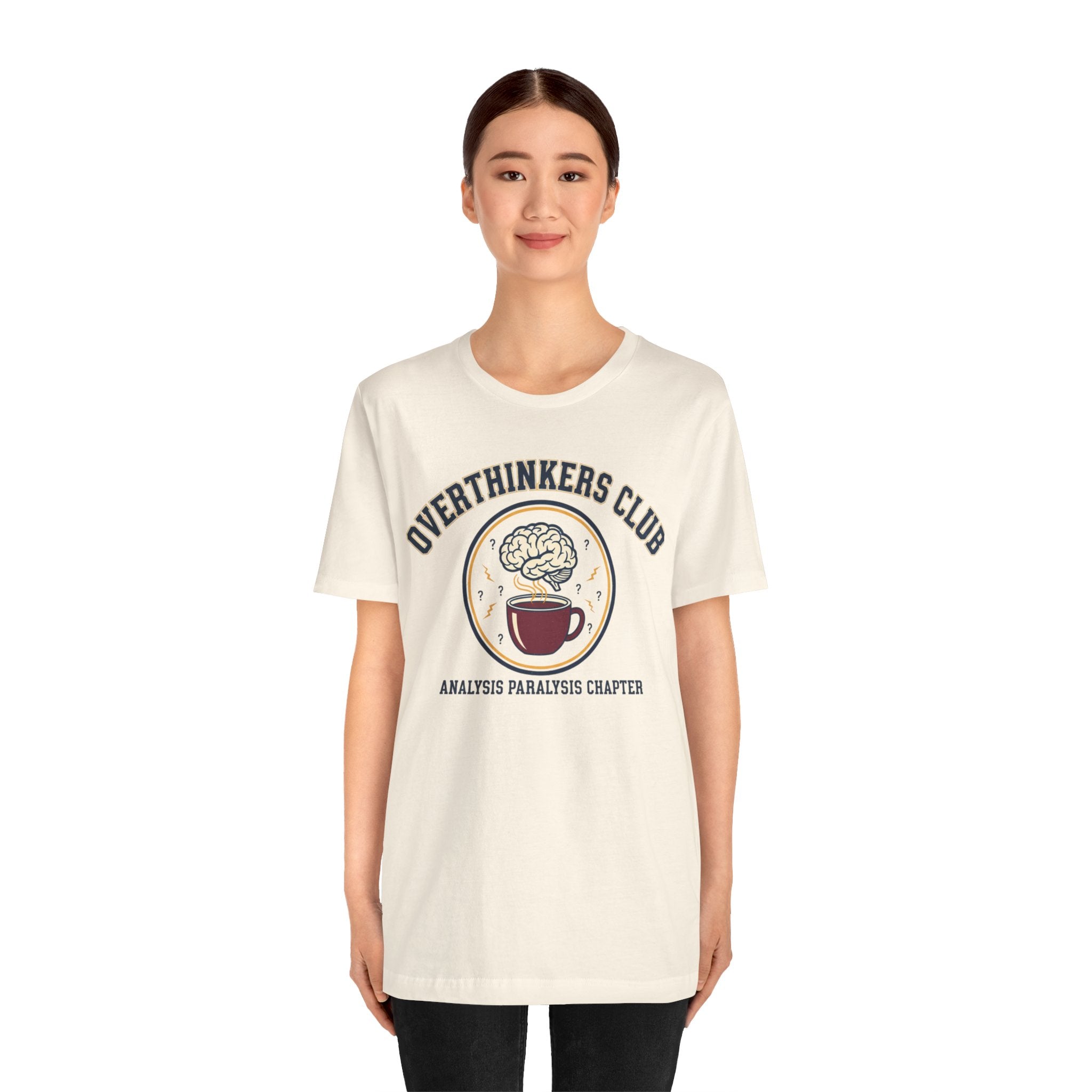 Overthinkers Club Tee | irony club shirt, varsity style shirt