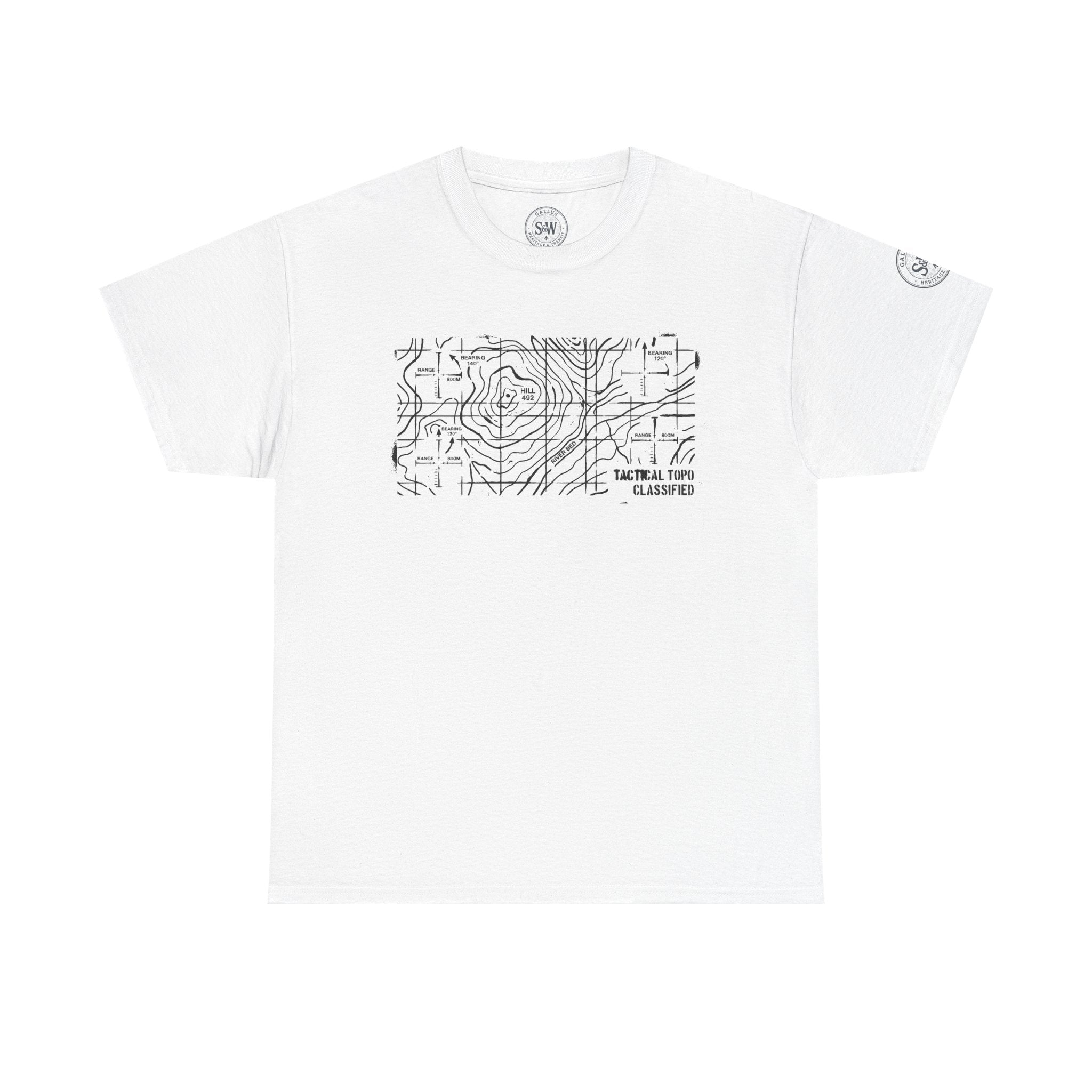 Topographic Map Tee — Tactical Field Contour Line T-Shirt