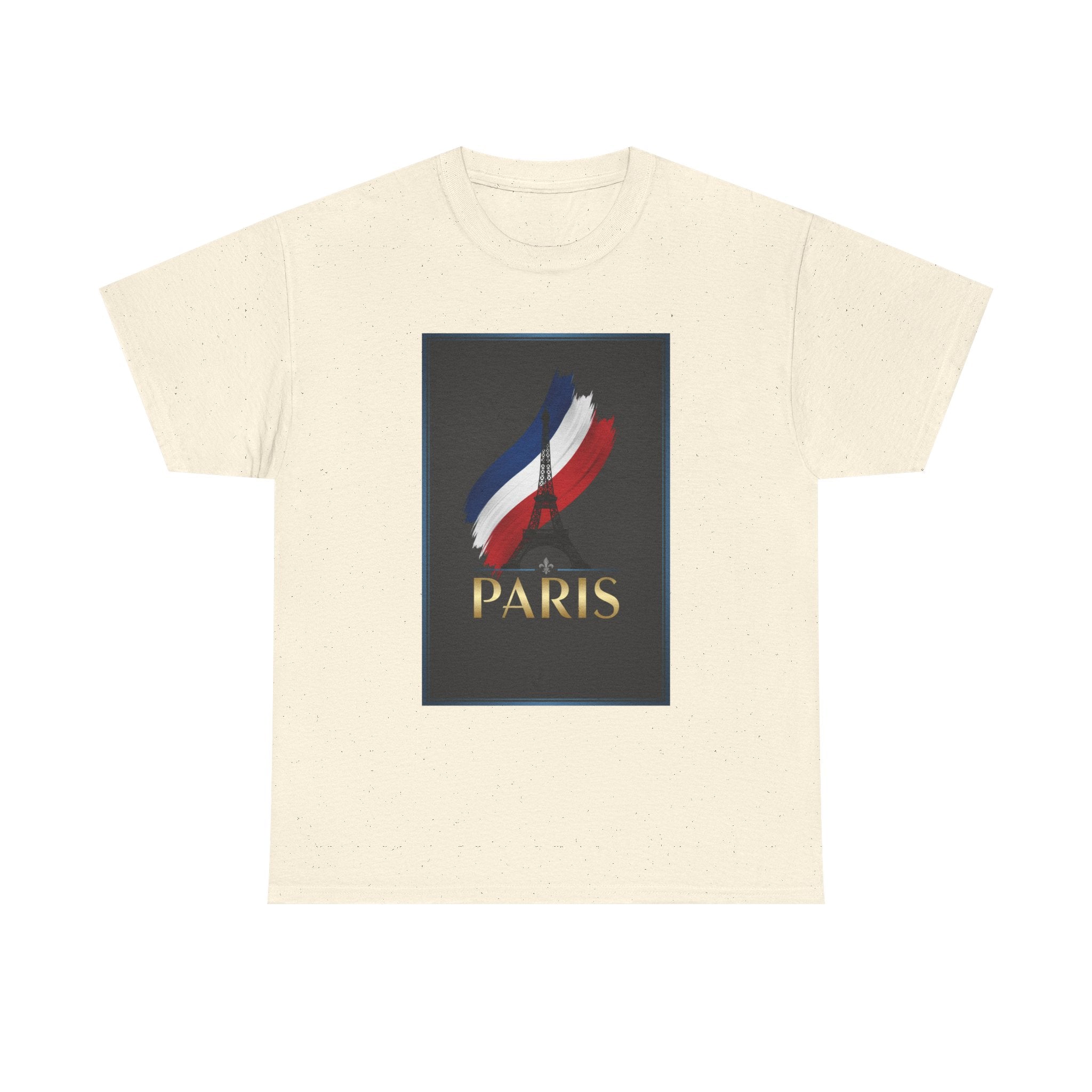 Paris Tricolor Graphic Tee — French Flag Brushstroke T-Shirt