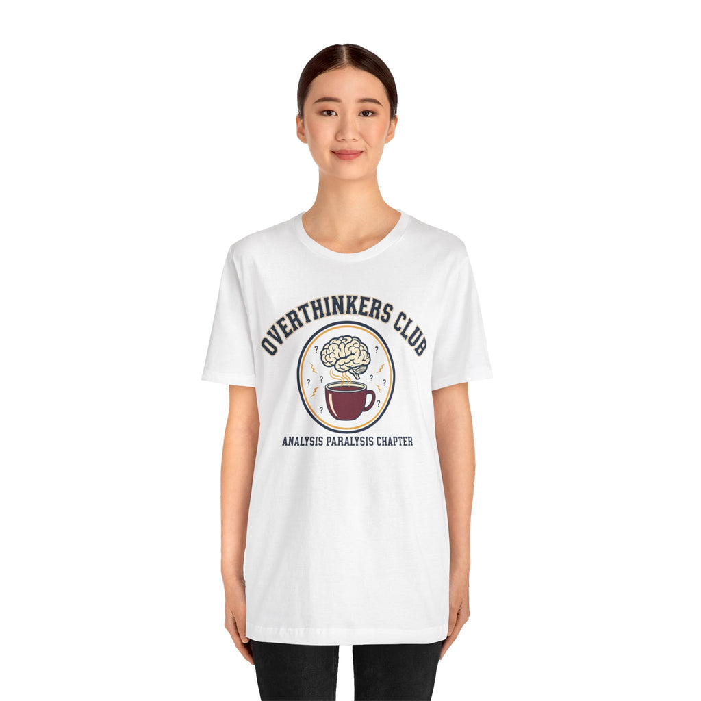 Overthinkers Club Tee | irony club shirt, varsity style shirt