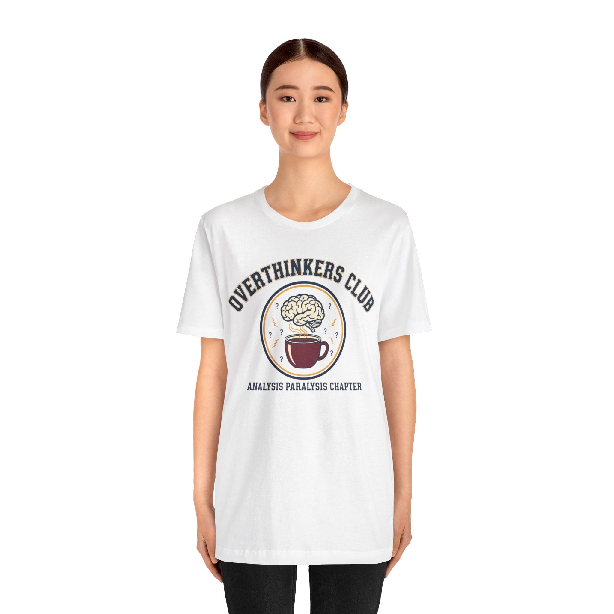 Overthinkers Club Tee | irony club shirt, varsity style shirt