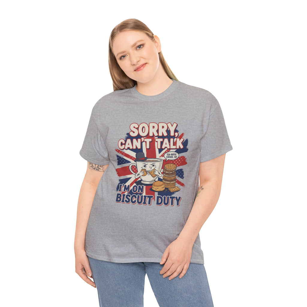 Biscuit Duty T‑Shirt - "Sorry Can't Talk, I'm On Biscuit Duty" British Tea & Biscuit Graphic Tee