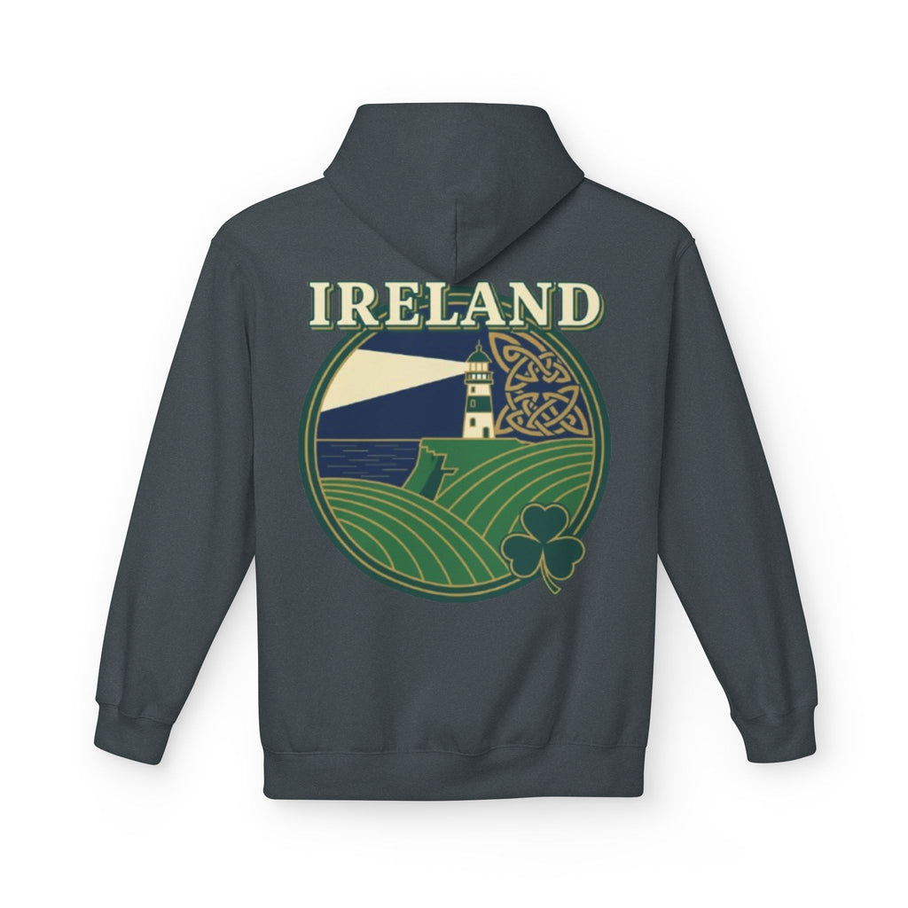 Ireland Lighthouse Hoodie — Celtic Shamrock Travel Sweatshirt