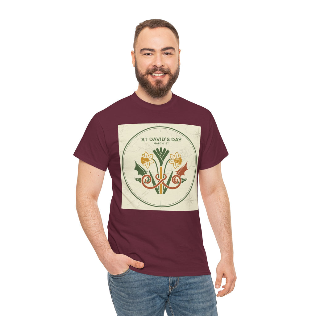 St. David's Day Floral Tee — Welsh Daffodil & Leek Celebration Shirt