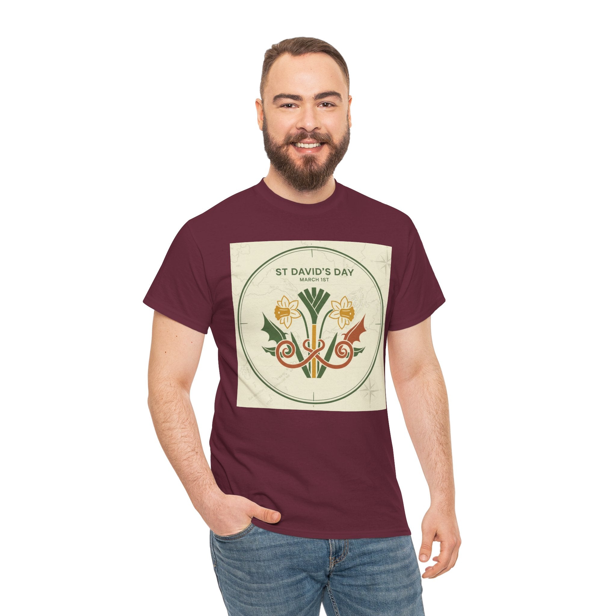 St. David's Day Floral Tee — Welsh Daffodil & Leek Celebration Shirt