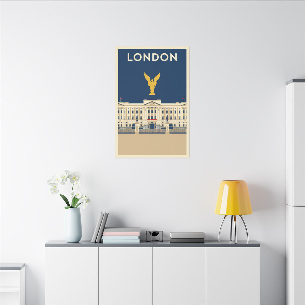London Buckingham Palace Canvas Print Vintage Travel Poster Wall Art