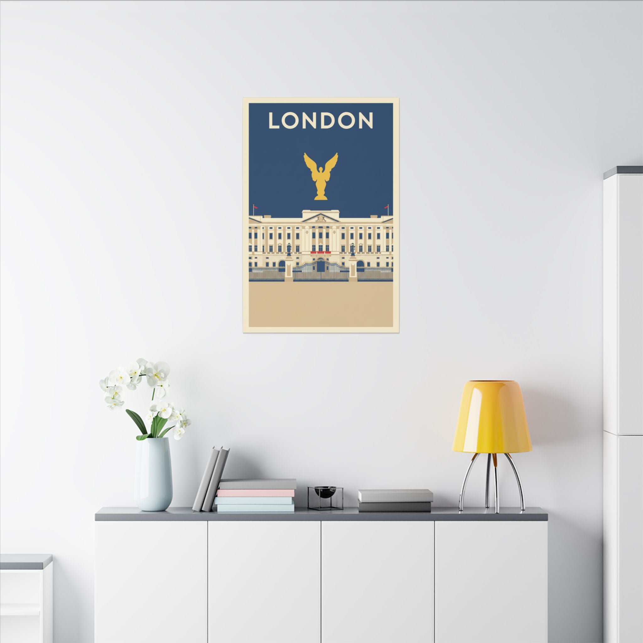 London Buckingham Palace Canvas Print Vintage Travel Poster Wall Art