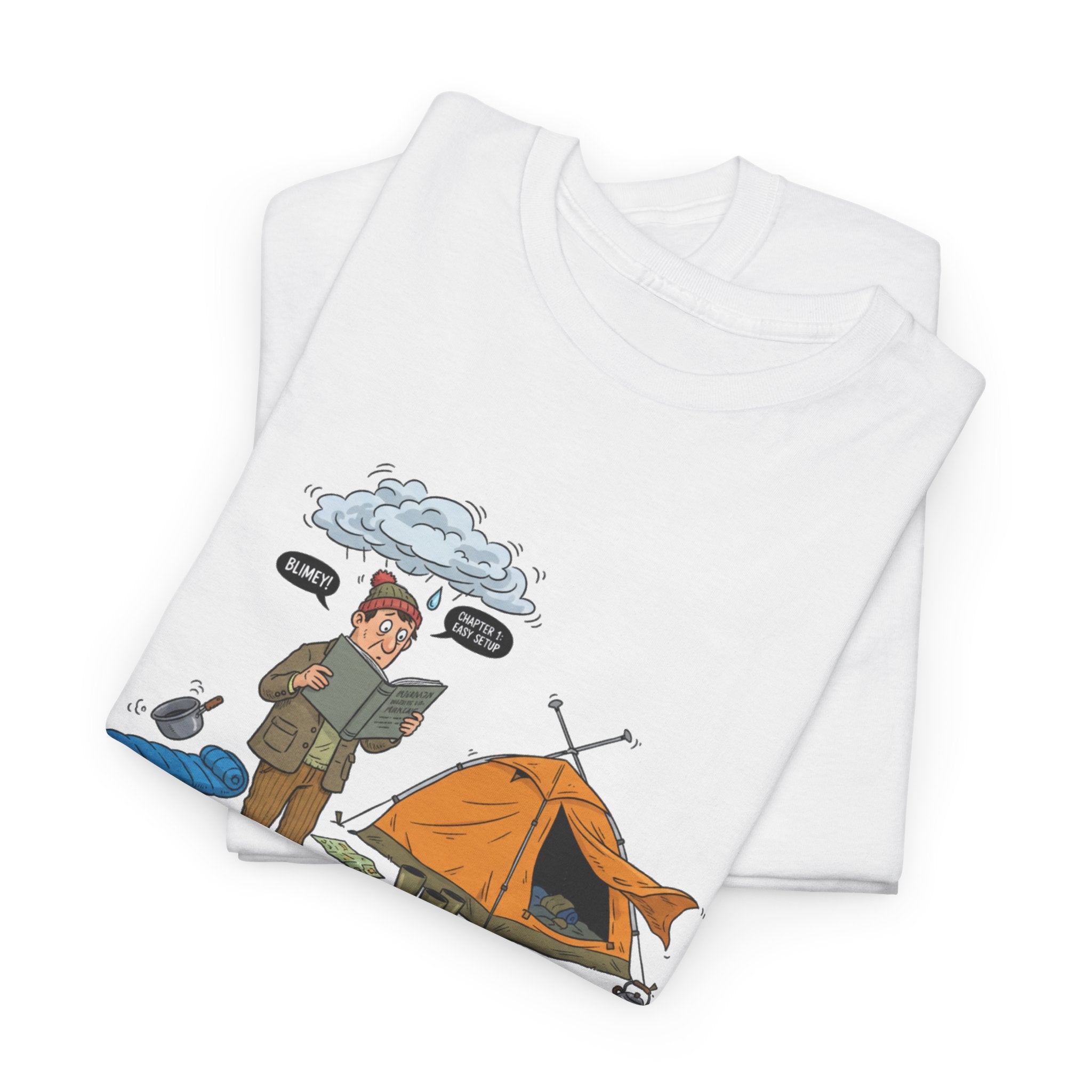Retro Mountain Camping Graphic T-Shirt — Vintage Campfire Adventure Tee