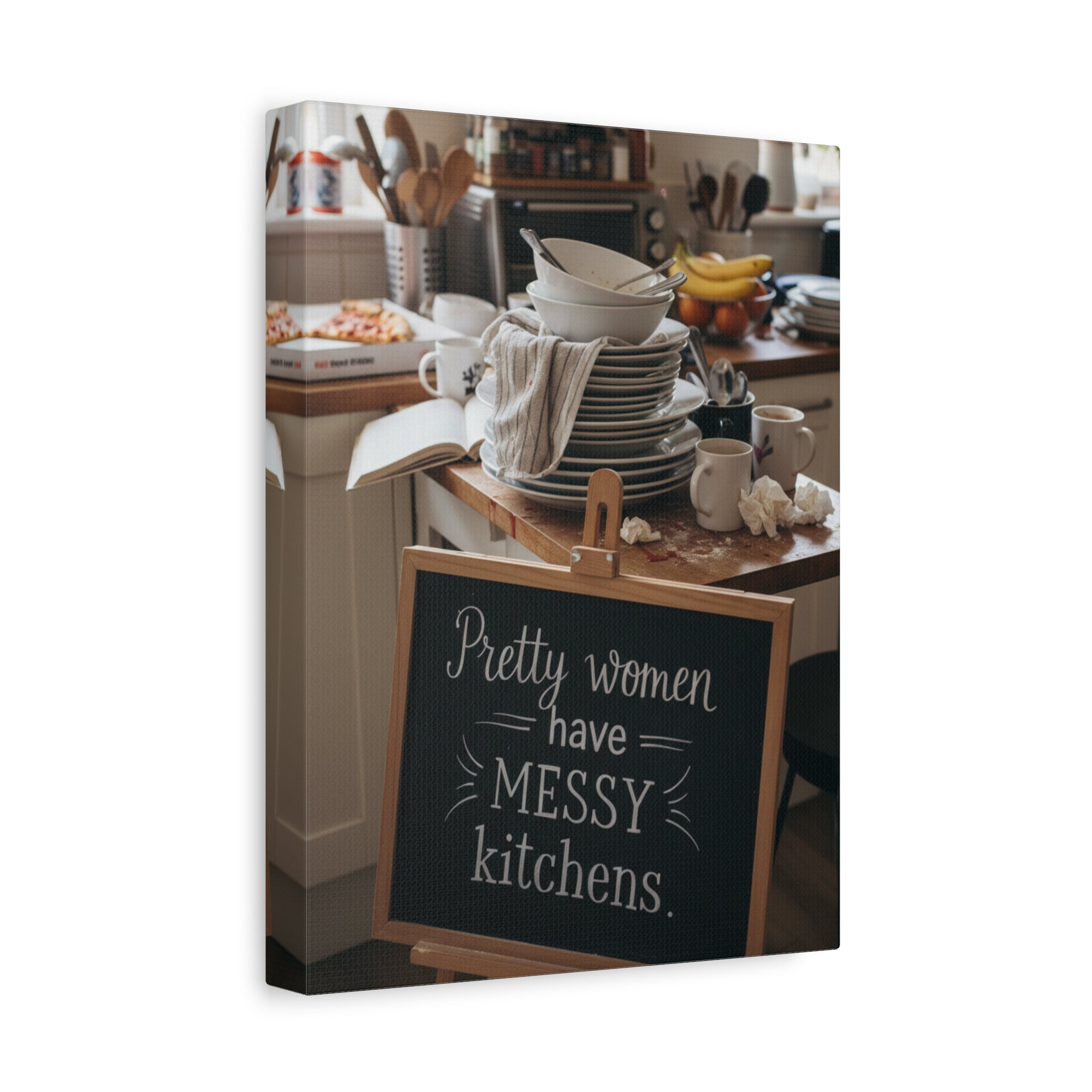 Canvas Wall Art – “Pretty Women Have Messy Kitchens” Kitchen Décor