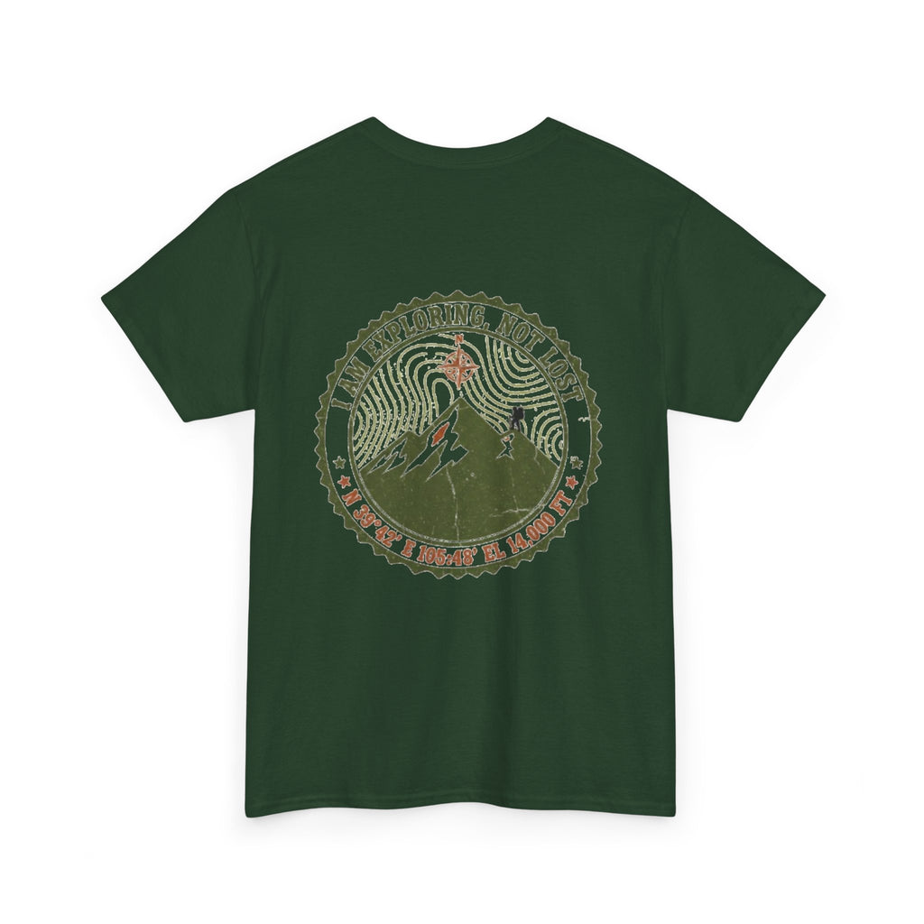 Adventure Mountain Tee – "I Am Exploring, Not Lost" Graphic T-Shirt