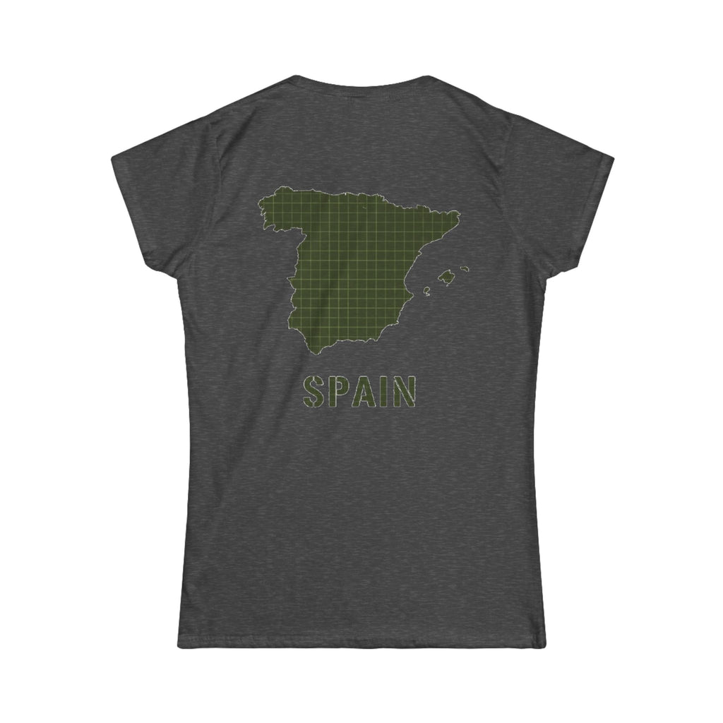 Spain Map Womens Tee — Gallus Logo Travel T‑Shirt