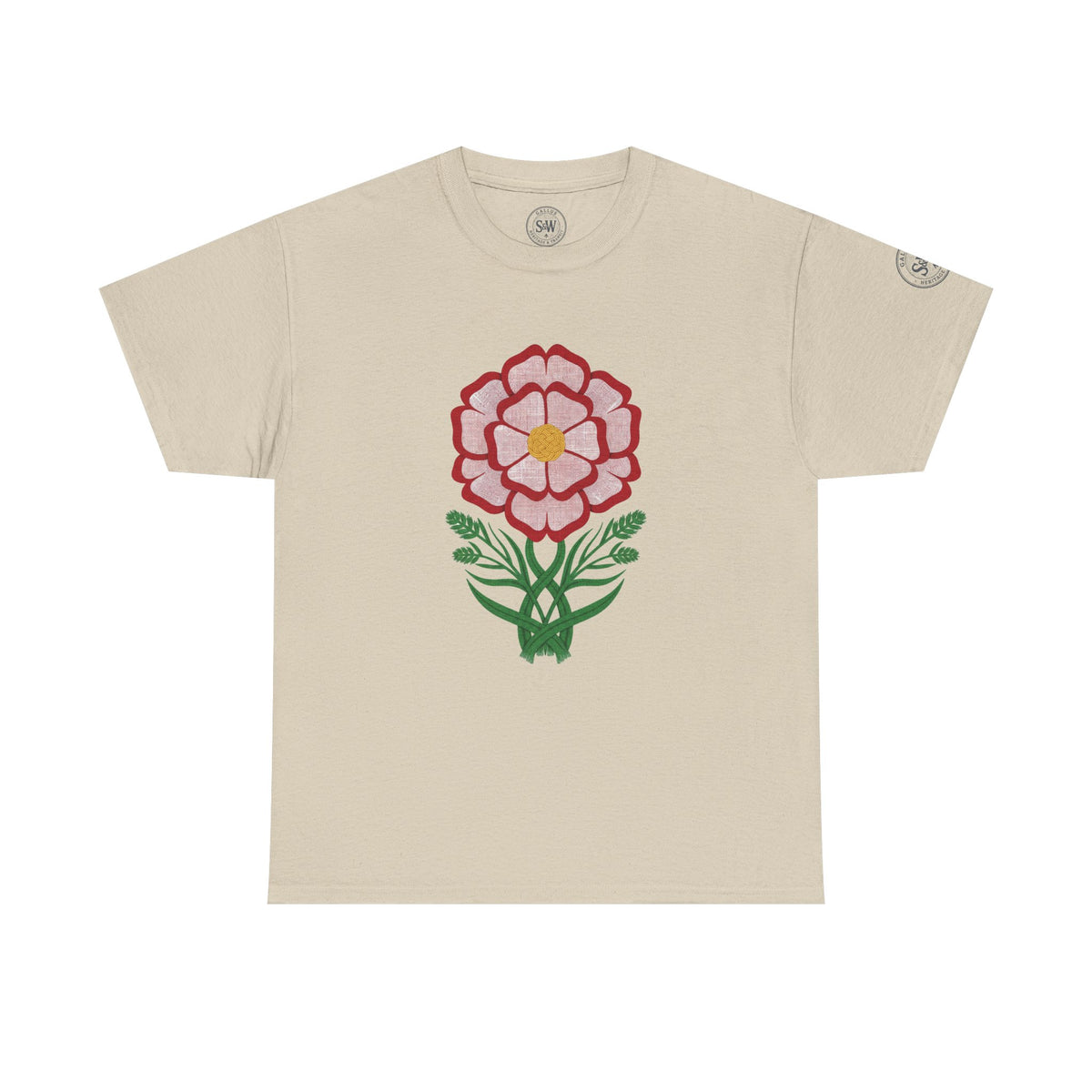 Tudor Rose England T-Shirt — Floral Heritage Graphic Tee — product image 3