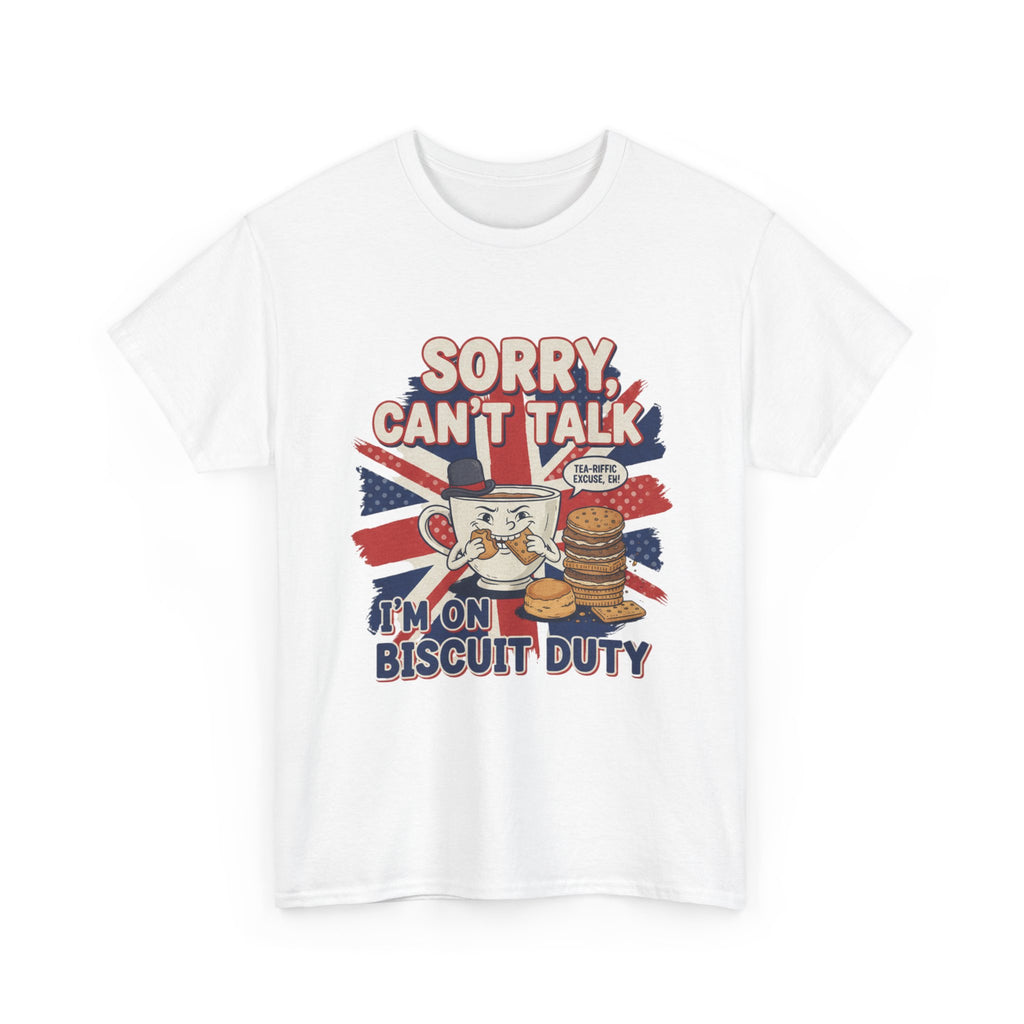 Biscuit Duty T‑Shirt - "Sorry Can't Talk, I'm On Biscuit Duty" British Tea & Biscuit Graphic Tee