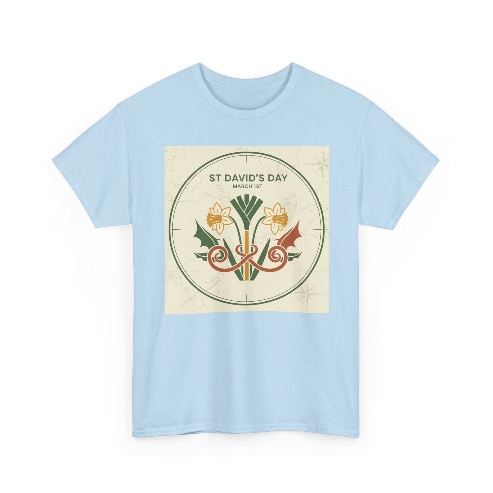 St. David's Day Floral Tee — Welsh Daffodil & Leek Celebration Shirt