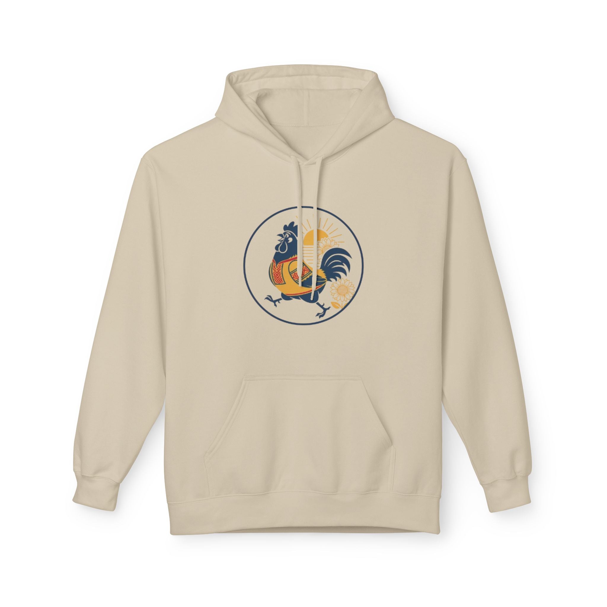 Rooster Circle Graphic Hoodie — Vintage Farmhouse Rooster Pullover