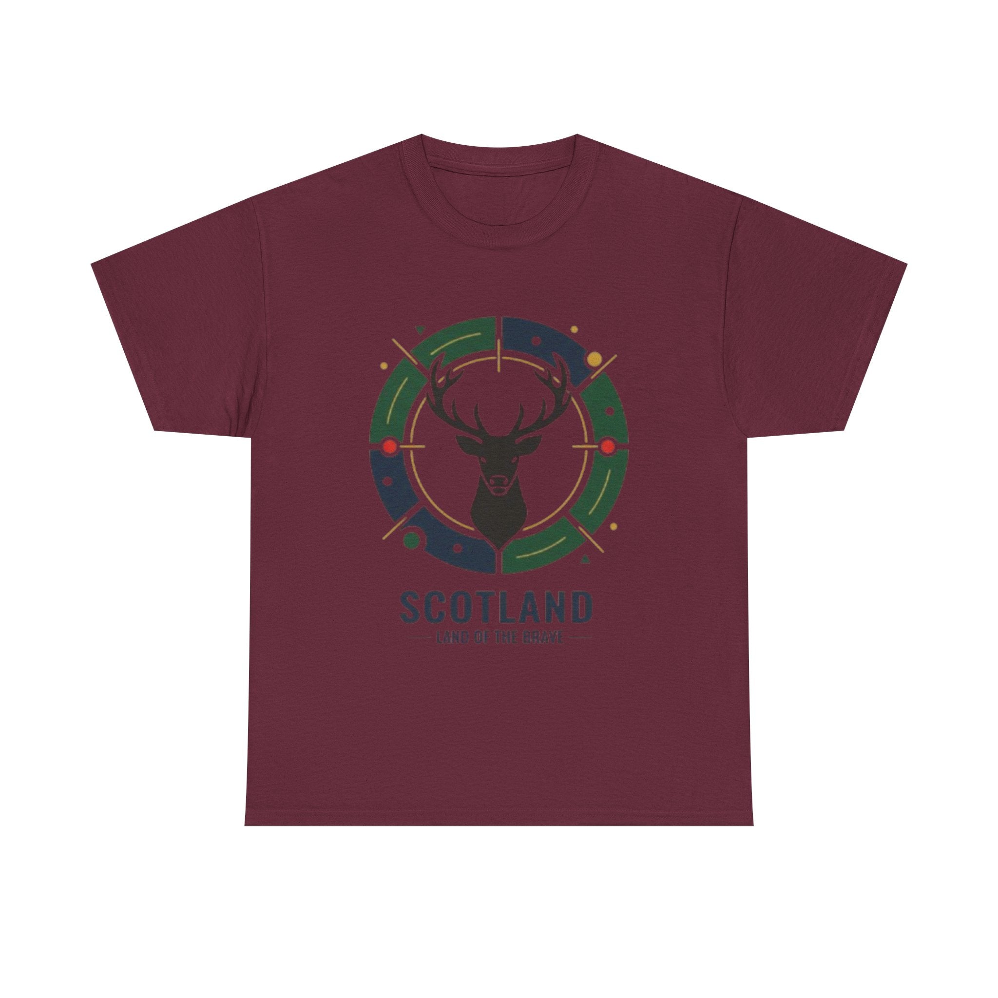 Scotland Stag Crest T‑Shirt — "Scotland: Land of the Brave" Graphic Tee