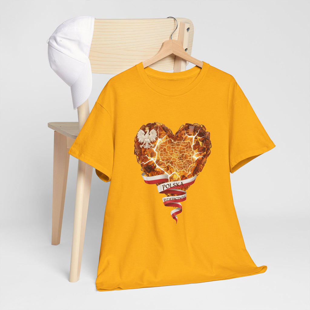 Polish Pride Heart Flame Tee | Polska Heritage T-Shirt