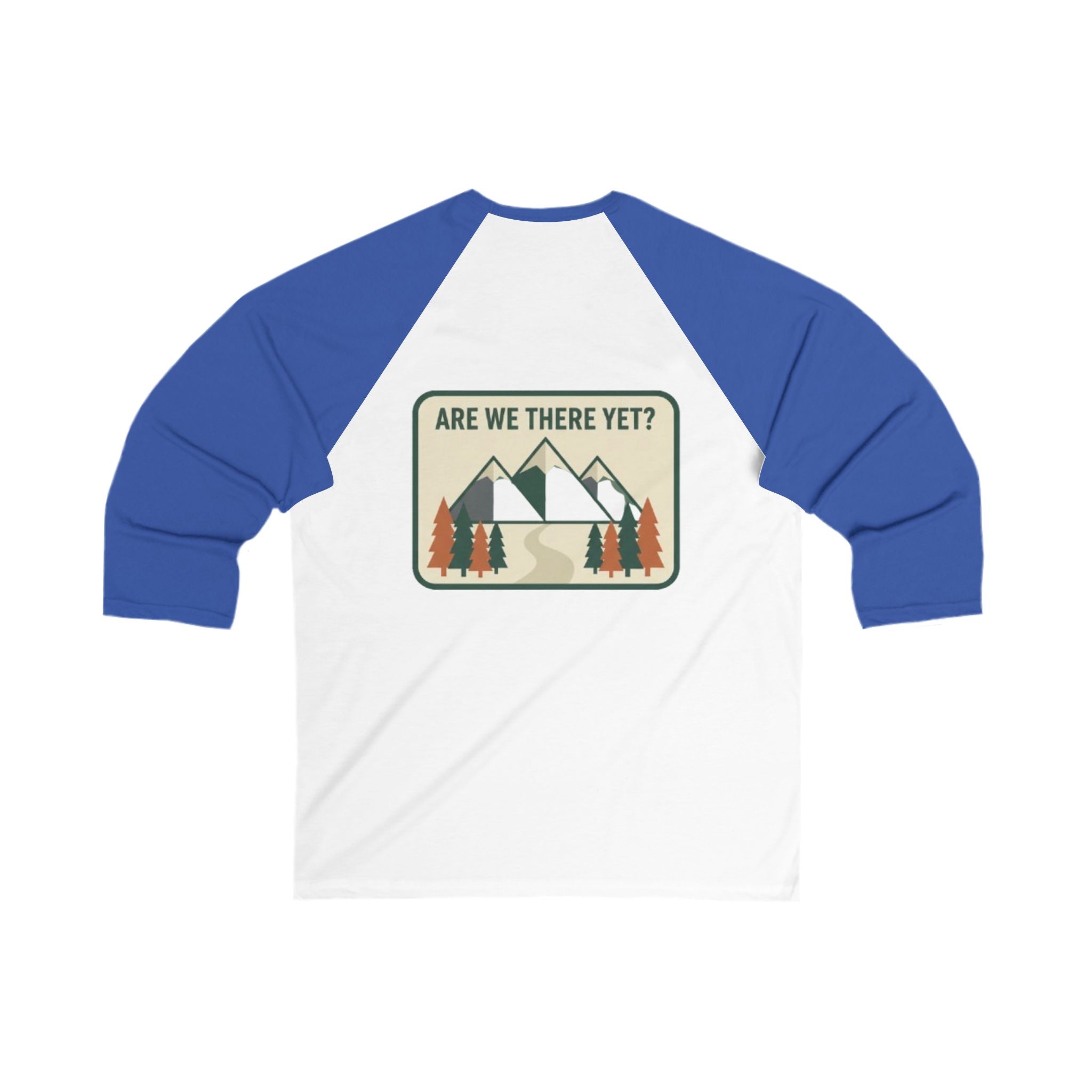 Are We There Yet? Baseball Tee — Retro Mountain Camping Raglan