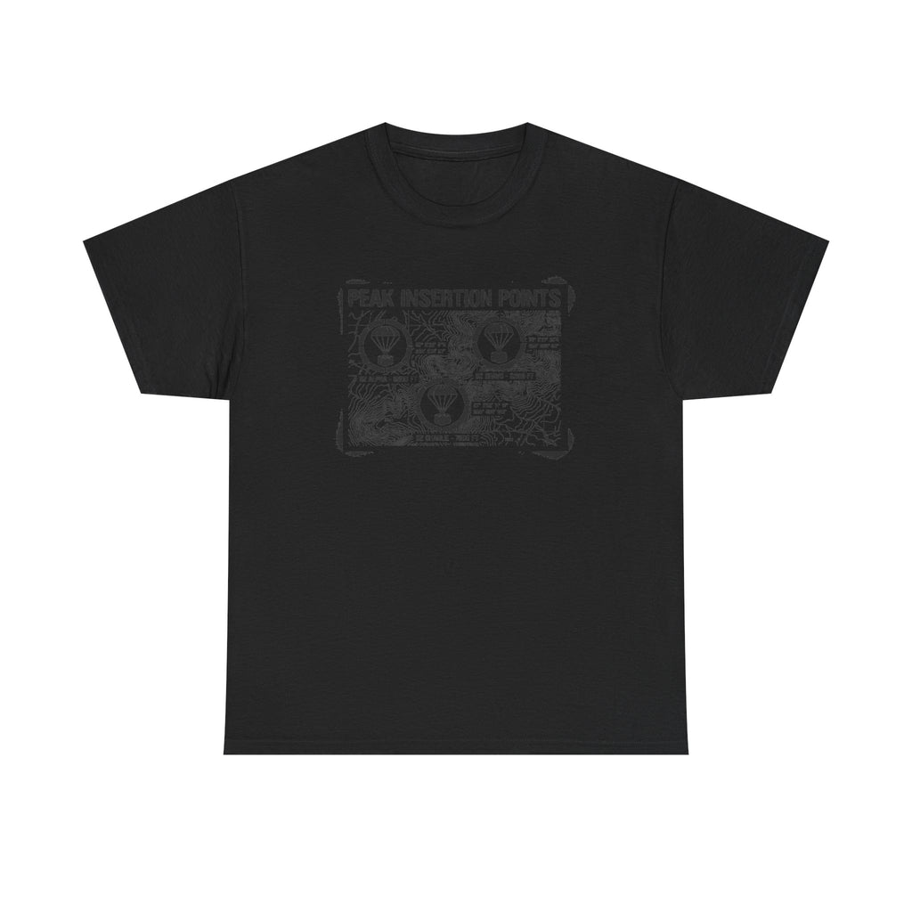 Retro Mountain Schematic Graphic T-Shirt — Technical Diagram Hiking Tee