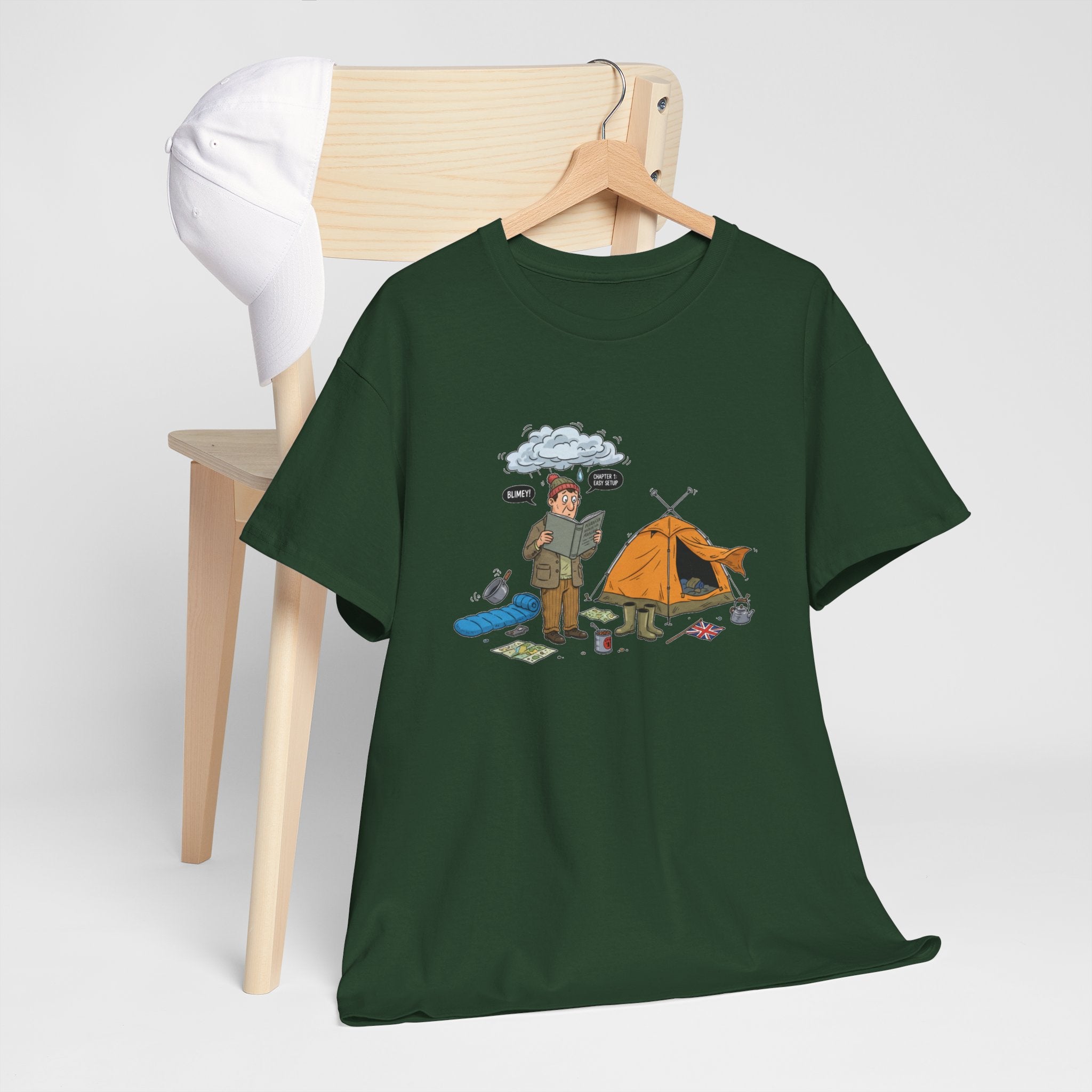 Retro Mountain Camping Graphic T-Shirt — Vintage Campfire Adventure Tee