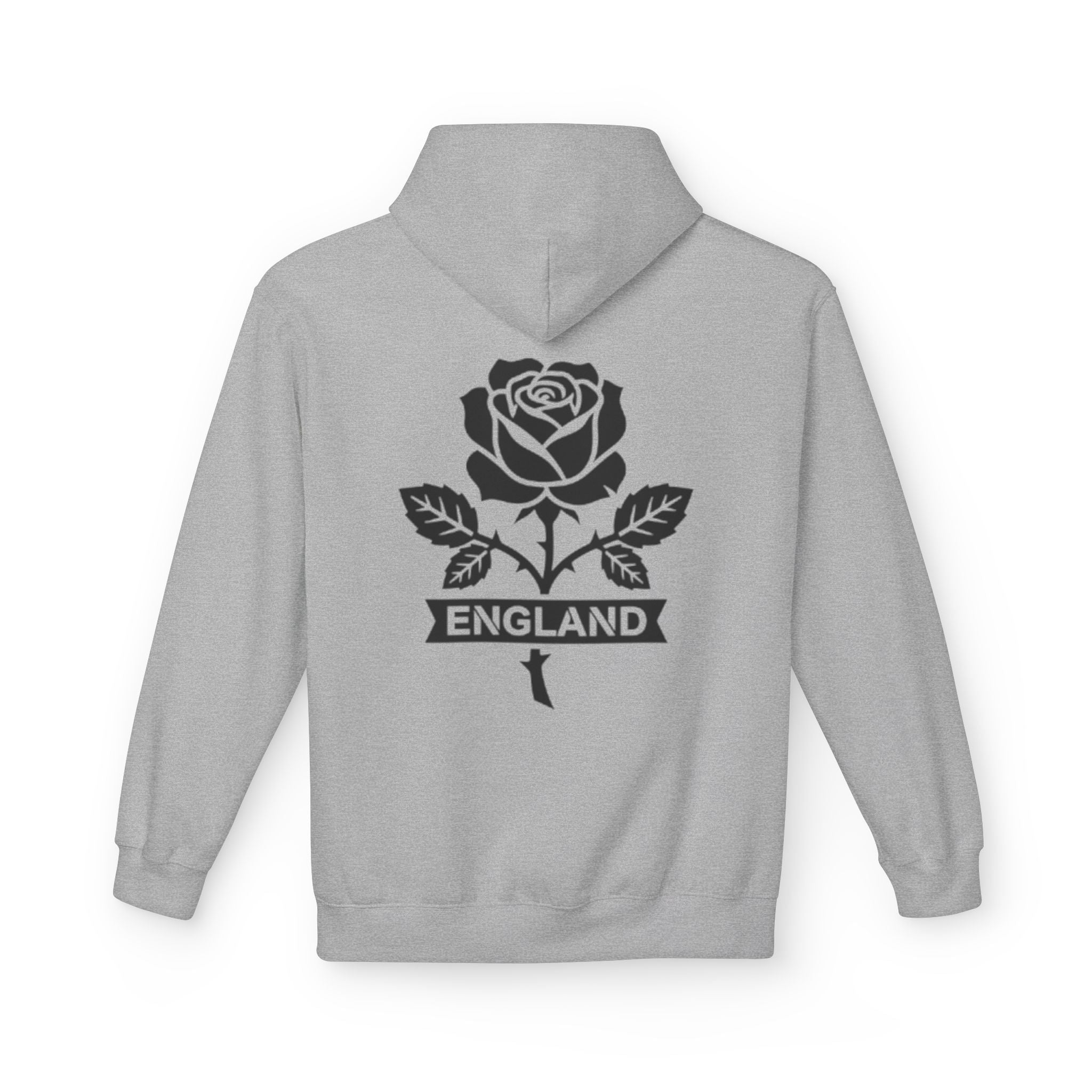 England Rose Hoodie – Vintage Floral Emblem Pullover