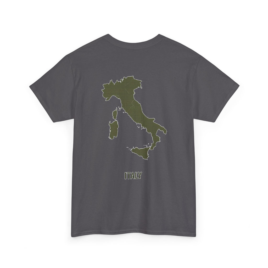 Italy Map T‑Shirt — Minimalist Travel Tee with 'Italy' Text