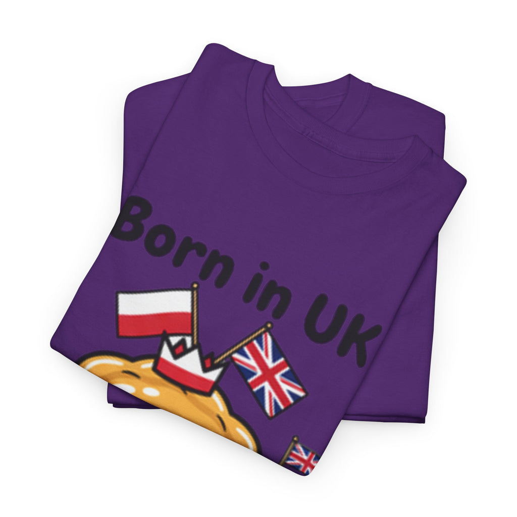Born in UK Pierogi T‑Shirt — Funny Polish‑British Pride Tee