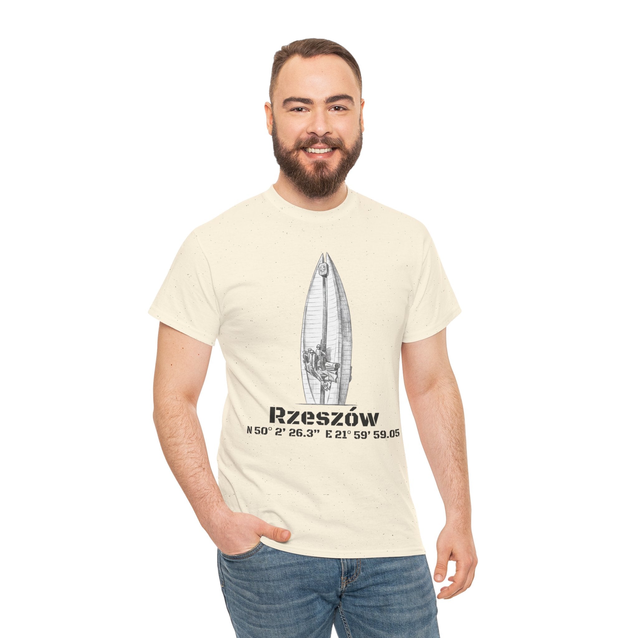 Rzeszów Coordinates T‑Shirt — City Landmark  Sketch Tee