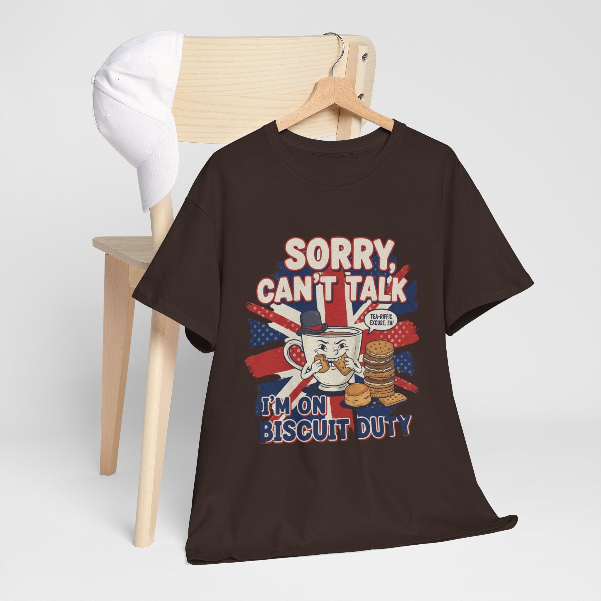Biscuit Duty T‑Shirt - "Sorry Can't Talk, I'm On Biscuit Duty" British Tea & Biscuit Graphic Tee