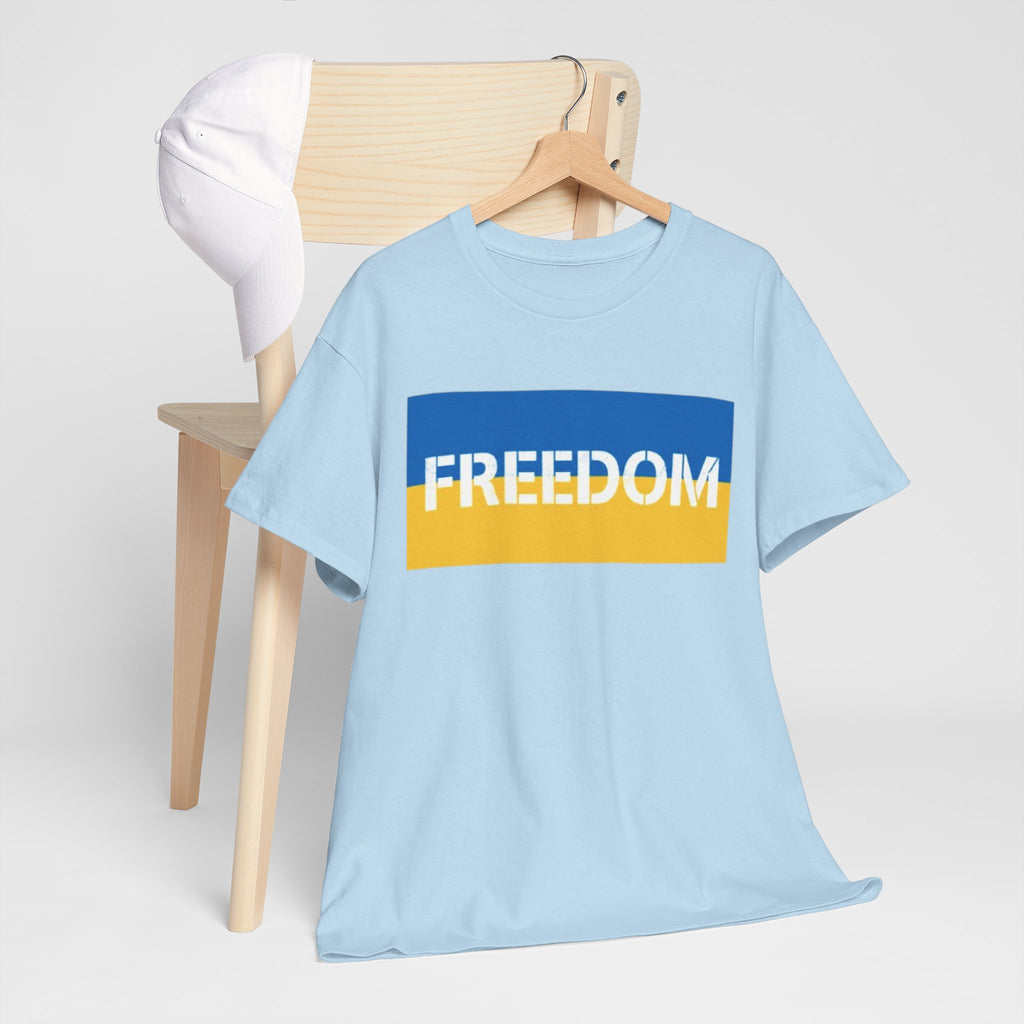 Freedom Flag T‑Shirt — Blue & Yellow Freedom Graphic Tee