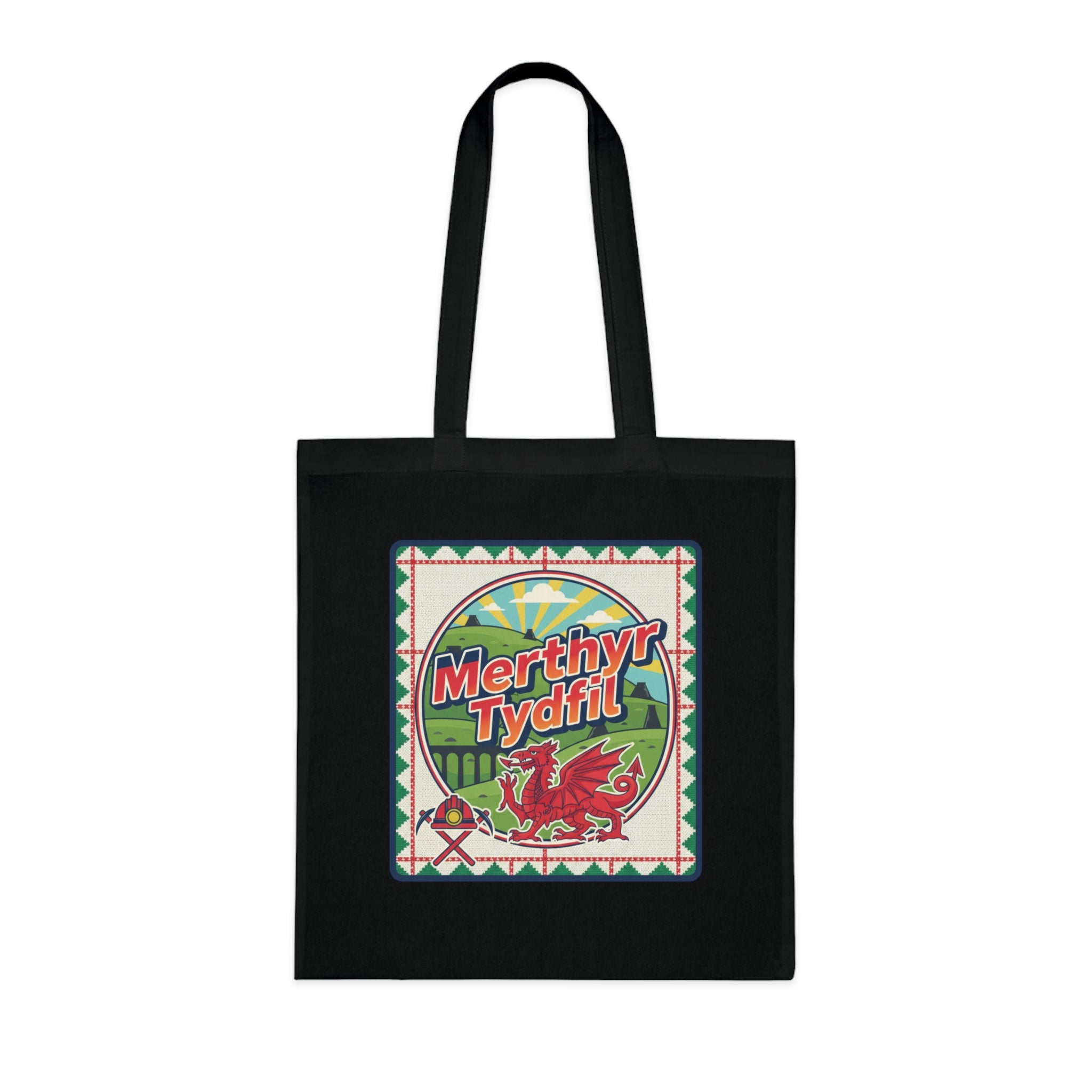 Merthyr Tydfil Welsh Pride Cotton Tote — Vintage Dragon Market Bag
