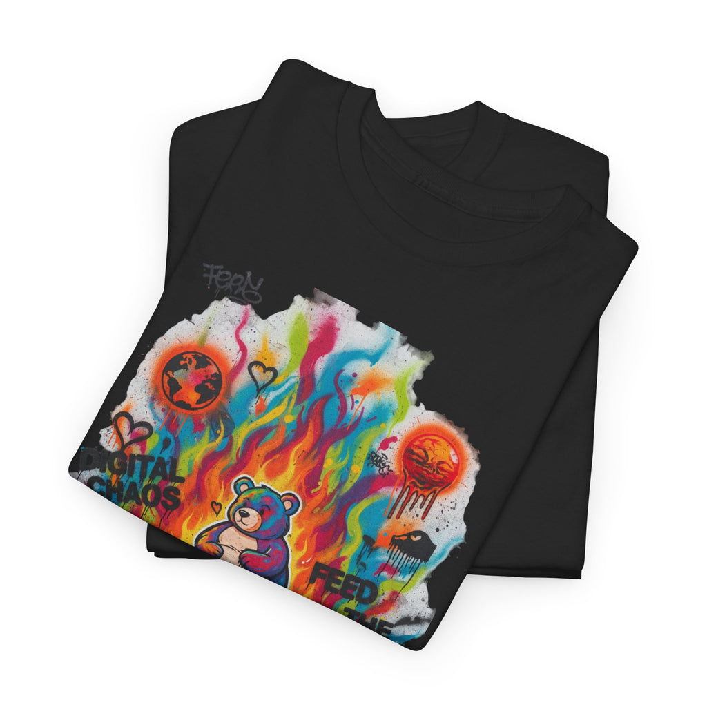 Colourful Cat Bonfire Graphic Tee