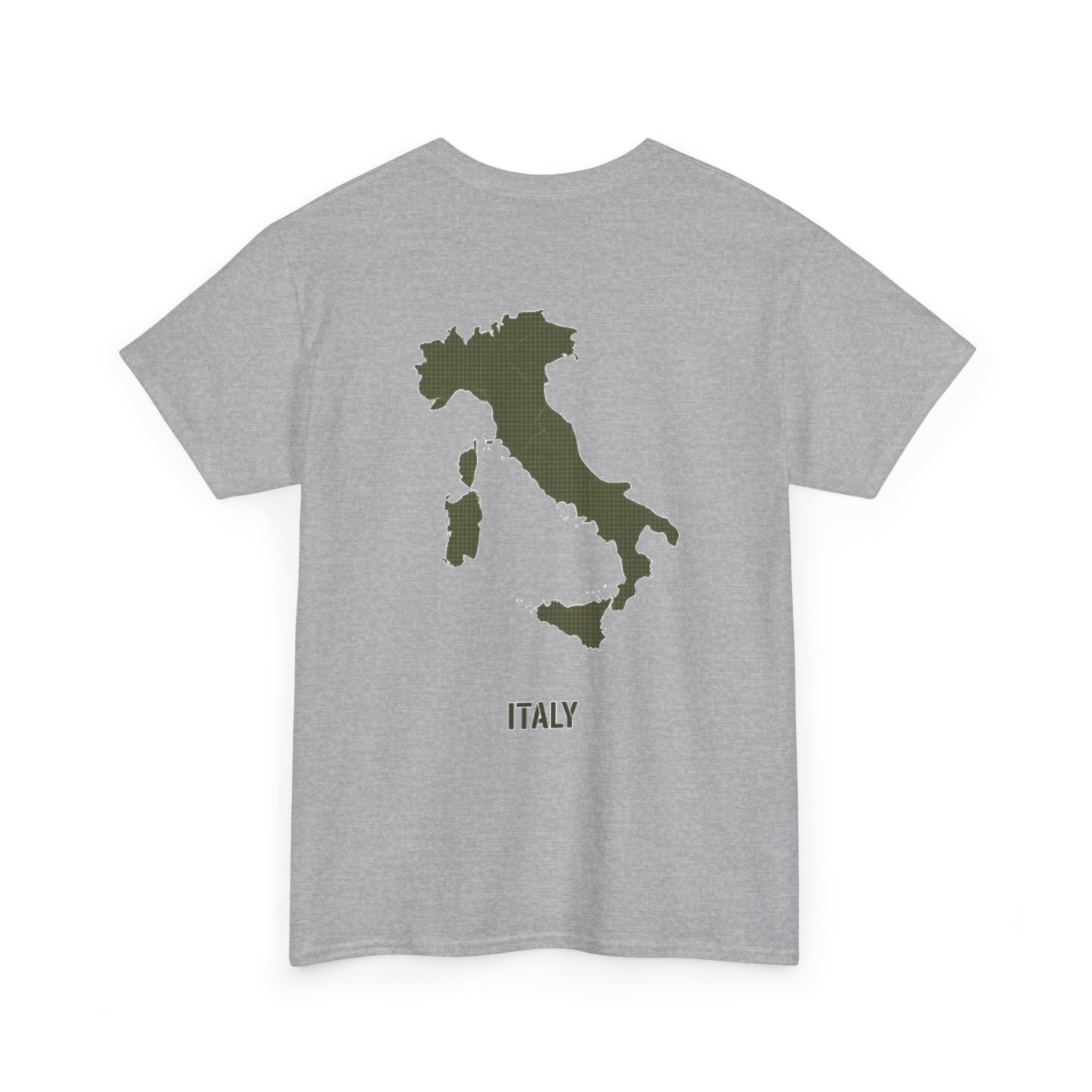 Italy Map T‑Shirt — Minimalist Travel Tee with 'Italy' Text