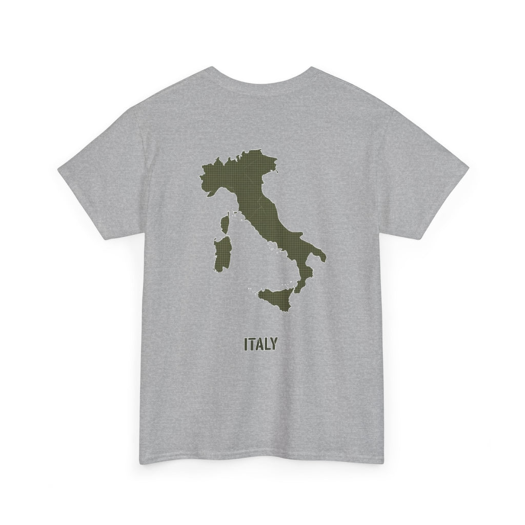 Italy Map T‑Shirt — Minimalist Travel Tee with 'Italy' Text
