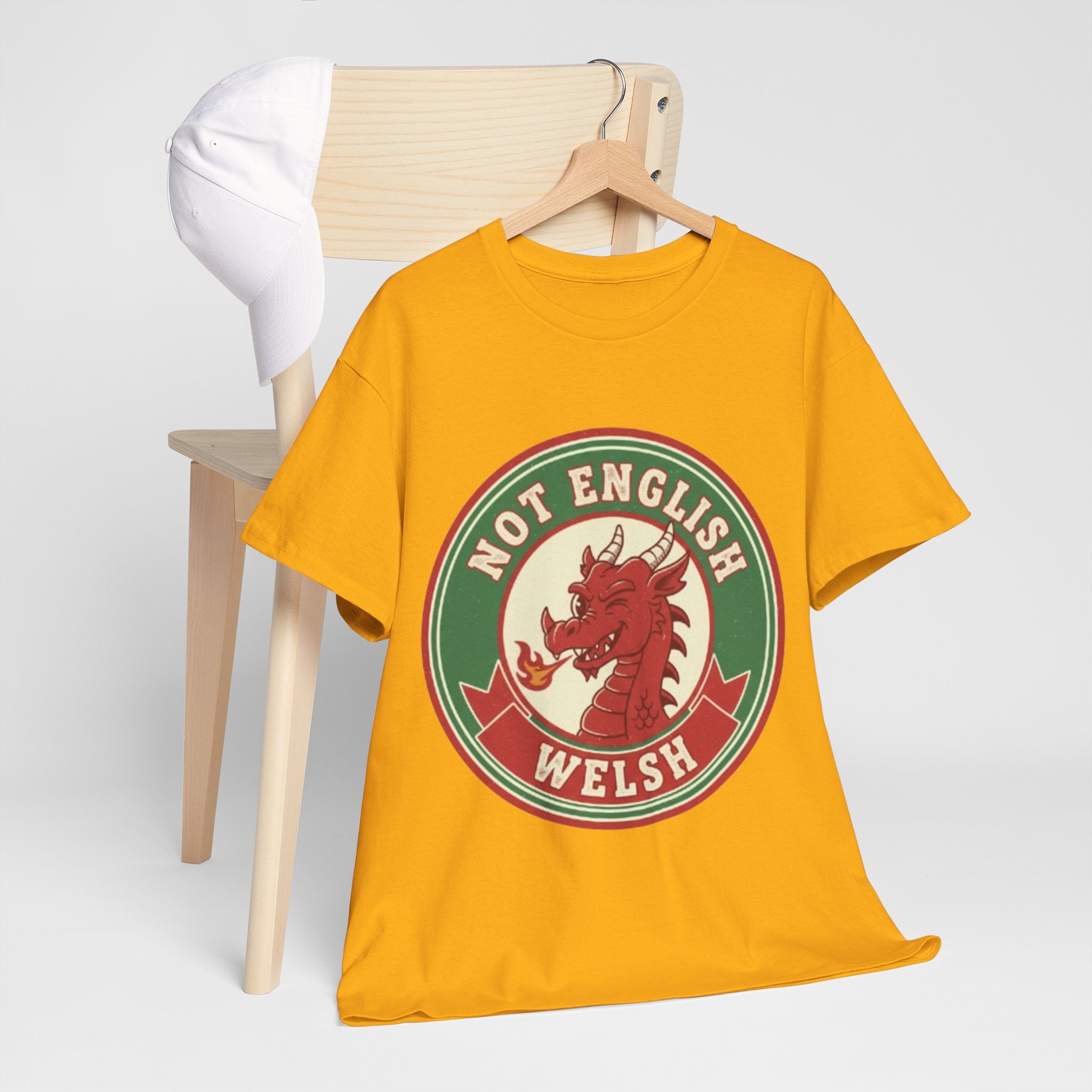 Not English Welsh T‑Shirt — Funny Wales Dragon Tee for Welsh Pride