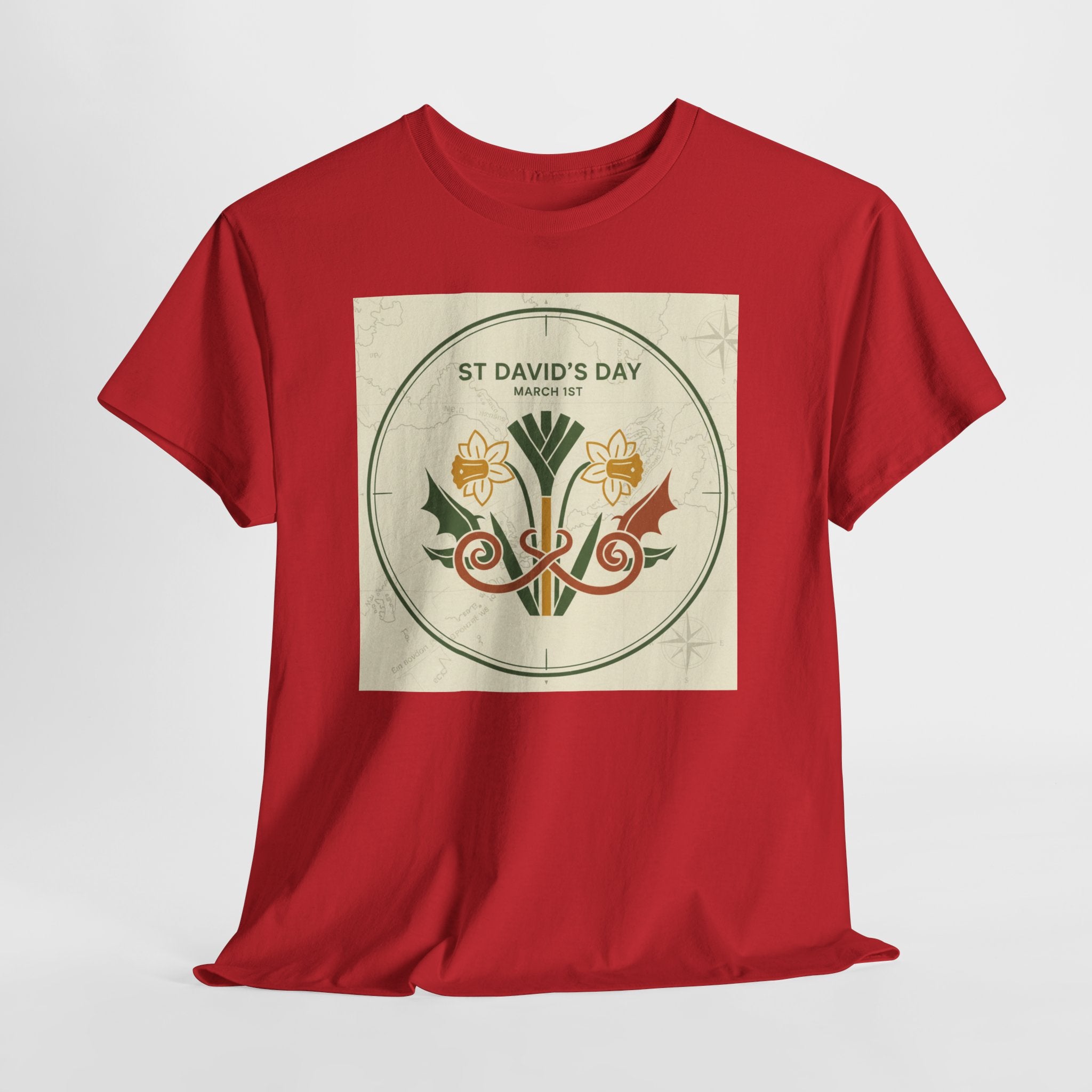 St. David's Day Floral Tee — Welsh Daffodil & Leek Celebration Shirt